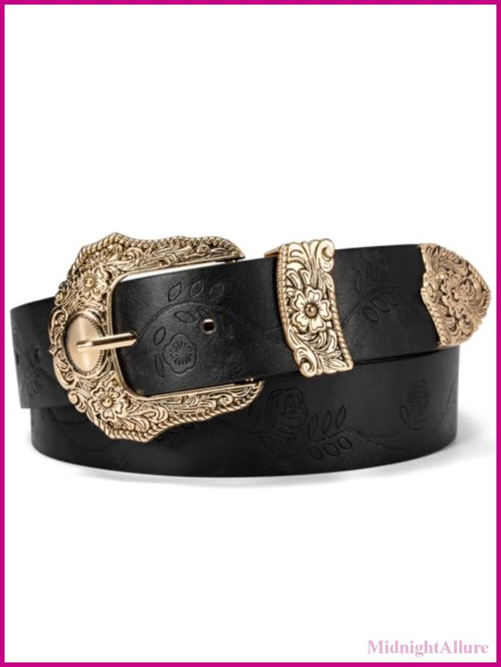 Western Cowgirl Belt Gold-Tone Buckle Women's Jeans Dress